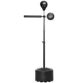Free Standing Boxing Bag with Stand, Punching Speed Bag Reaction Bar Challenge with Suction Cups, 64-81in Adjustable Height for Teenagers and Adu (Option: Black-855x200x200 mm)