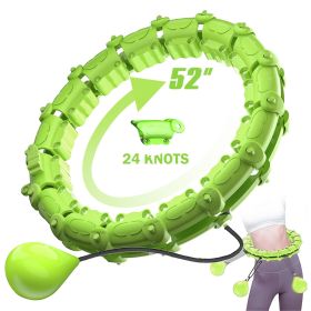 1pc Smart Weighted Hula Hoops, Fitness Weight Loss Gear, With Detachable Knots & Adjustable Weight (Color: GREEN, size: 24 Konts)