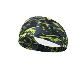 Camo Pattern Sports Stretchy Headbands; Knotted Sweat Absorption Fitness Running Yoga Headbands (Color: GREEN)