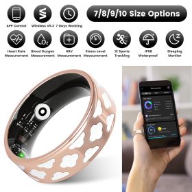 Size7/8/9/10 Options -- 1Pc Smart Ring Health Tracker Fitness/Sleep/Stress/HRV Tracker with Charging Case Magnetic Charging Cable for Women & Men Comp (size: Cloud_9)