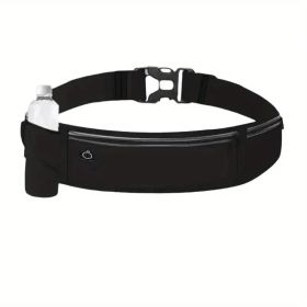 Ultra-Light Running Waist Pack – Breathable Nylon Belt Bag with Lock Closure & Reflective Strips for Safety (Unisex, 6 Colors) (Color: Black)